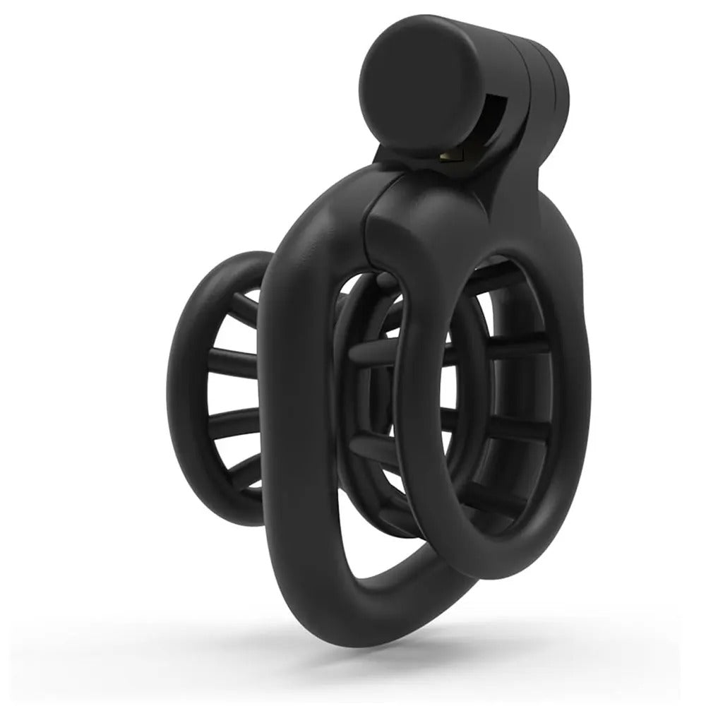 Mini Male ABS Chastity Device – Secure Locking Cage with 4 Base Rings
