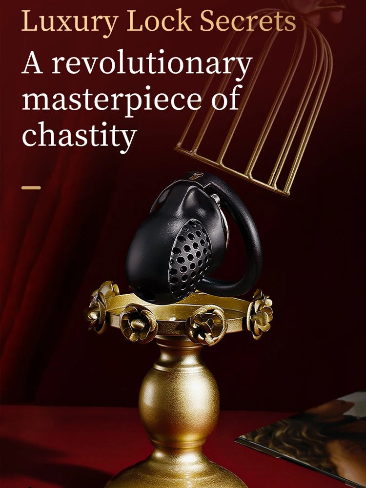 Resin Male Chastity Cage with Lock – Breathable Design with 5 Adjustable Rings