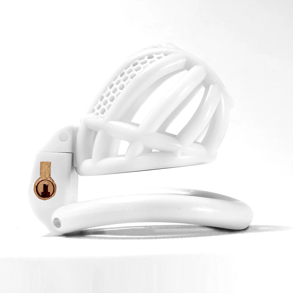 Mini Male Chastity Device With 4 Rings– ABS Locking Cage with Curved Ring Design