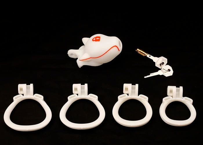 Puppy Hood Style Male Chastity Device – ABS Lockable Cage with 4 Base Rings