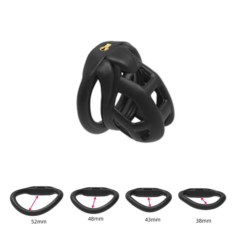 3D Invisible Chastity Cage with 4 Arc Rings – Discreet Locking Device for Men