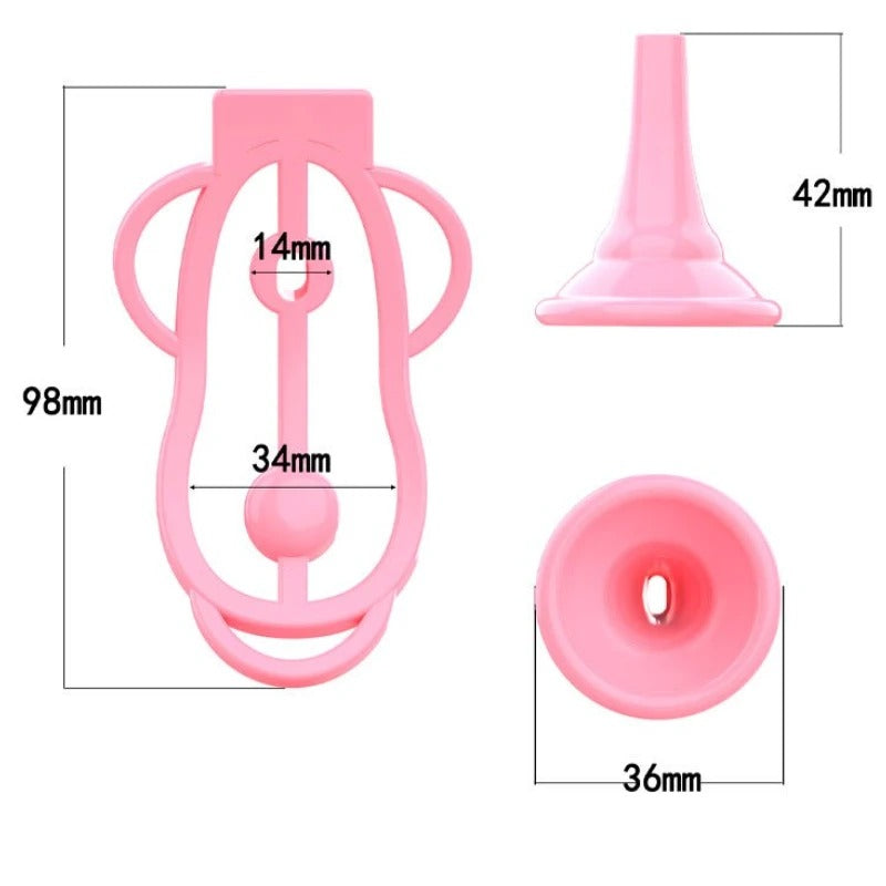 Male Chastity Training Device with Funnel – Feminization Panty Lock Clip