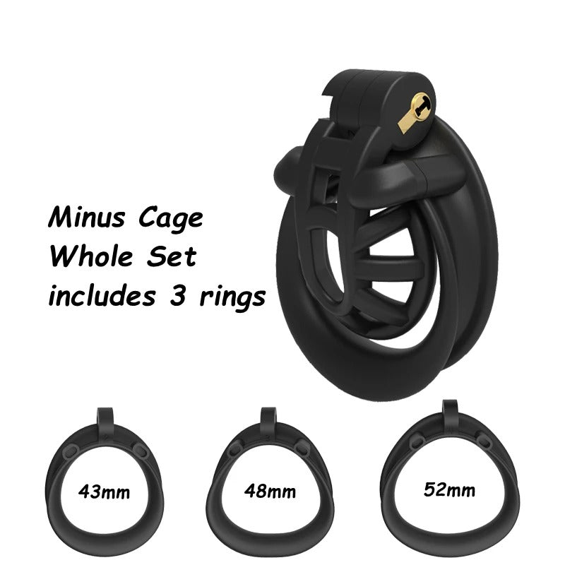 Minus/Plus Cage Male Chastity Device – Double-Arc Cuff Locking System