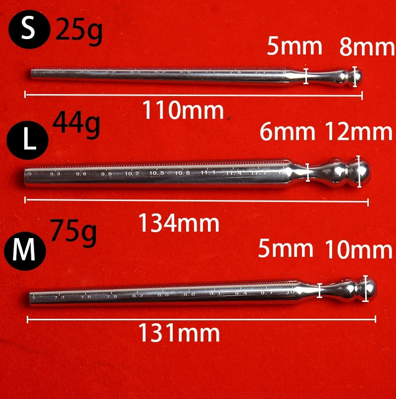 Stainless Steel Hollow Urethral Dilator – Precision Penis Plug with Measurement Markings
