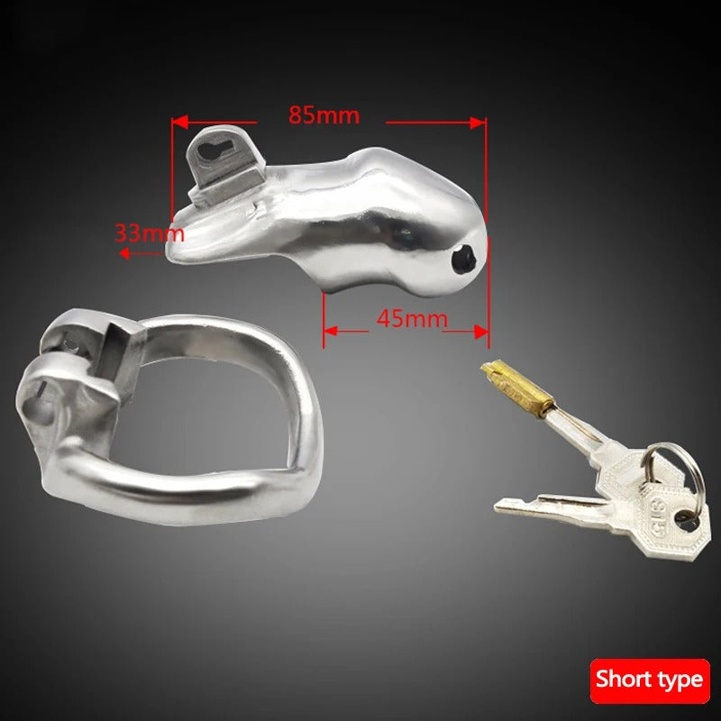 HT-V2 Male 316L Stainless Steel Luxury Small Chastity Cage with Magic Locker