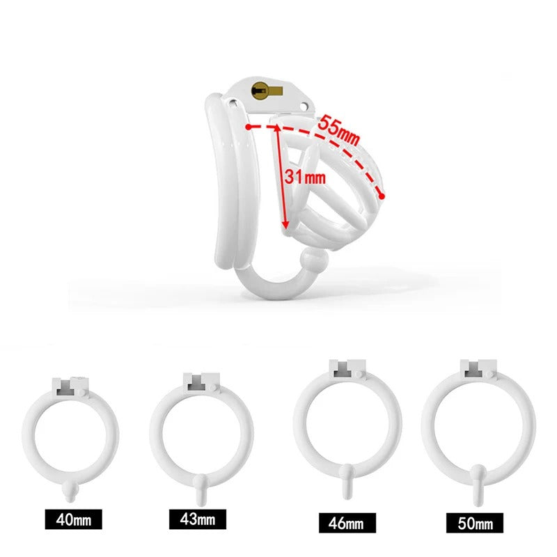 Male Chastity Cage with Hook – Secure Lock Device with 4 Adjustable Rings