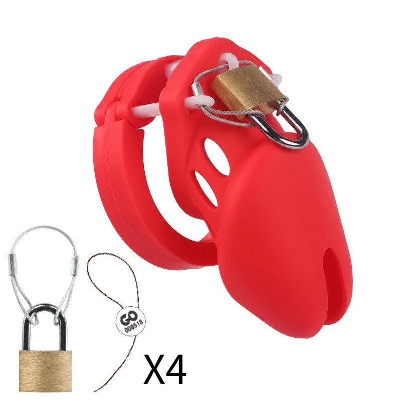 Upgraded Silicone Male Chastity Cage with 5 Rings | BDSM Urethral Device for Men