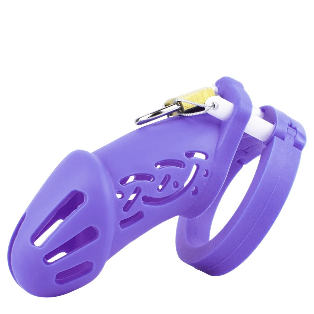 Silicone Male Chastity Cage – Lightweight CB Lock with 5 Rings I Available in 6 Colors