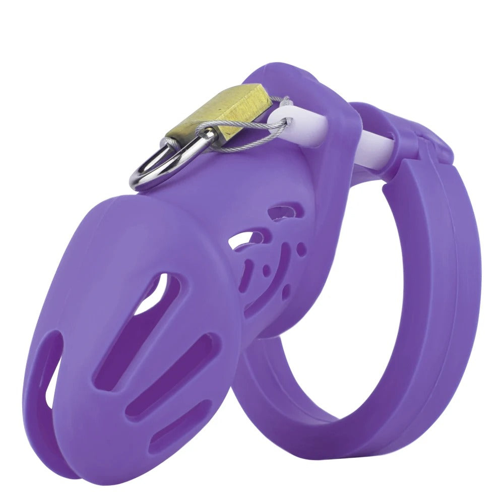 Silicone Male Chastity Cage – Lightweight CB Lock with 5 Rings I Available in 6 Colors