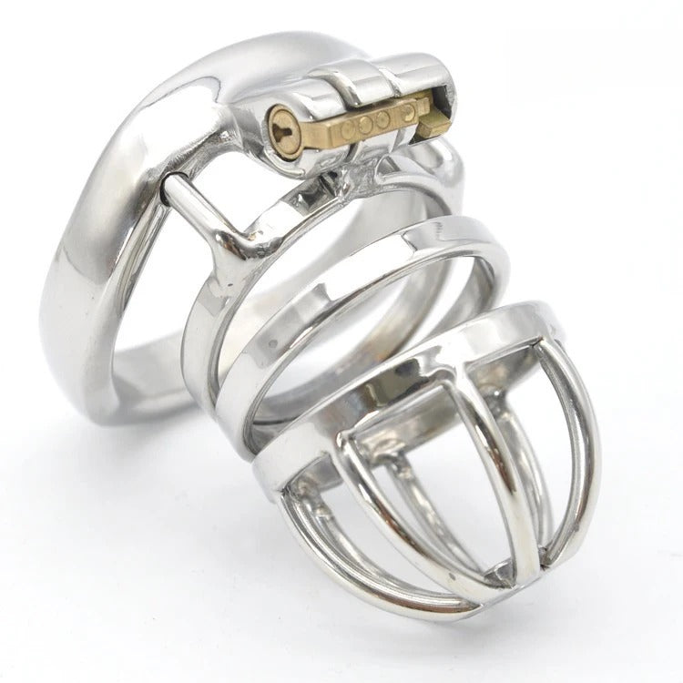 Short Stainless Steel Stealth Lock Male Chastity Devic