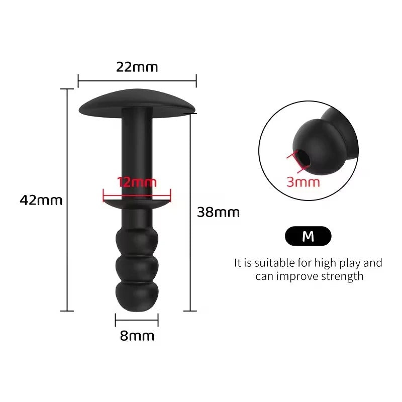 Ribbed Silicone Urethral Plug – Hollow Flexible Sounding Dilator for Men