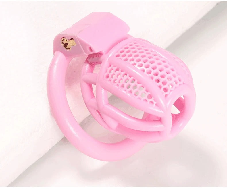 Mini Male Chastity Device With 4 Rings– ABS Locking Cage with Curved Ring Design