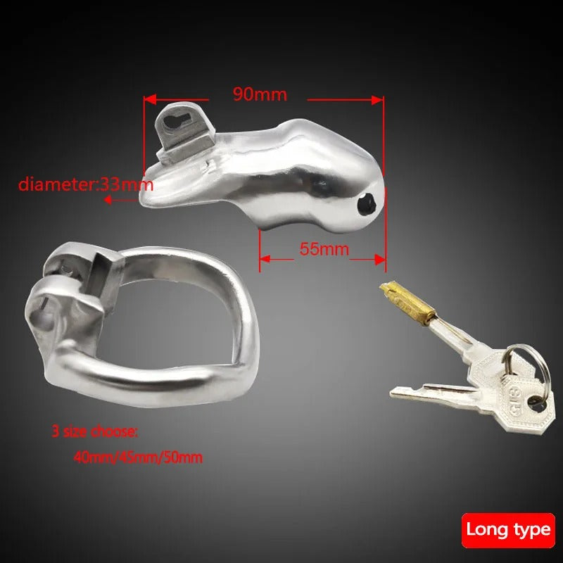 HT-V2 Male 316L Stainless Steel Luxury Small Chastity Cage with Magic Locker