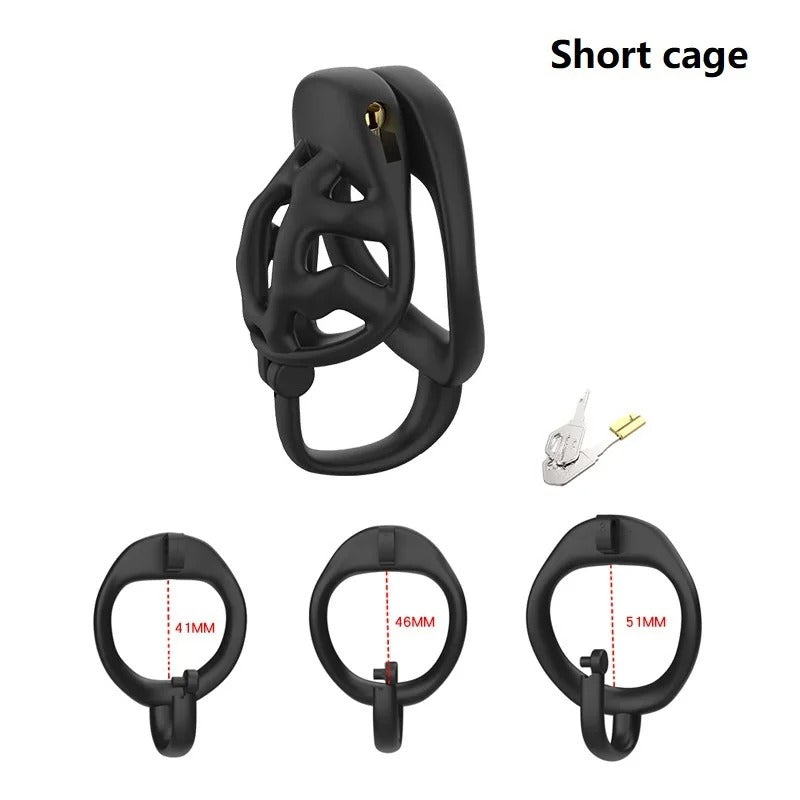 Small Bird Male Chastity Cage Set – Secure Lock with 3 Adjustable Rings