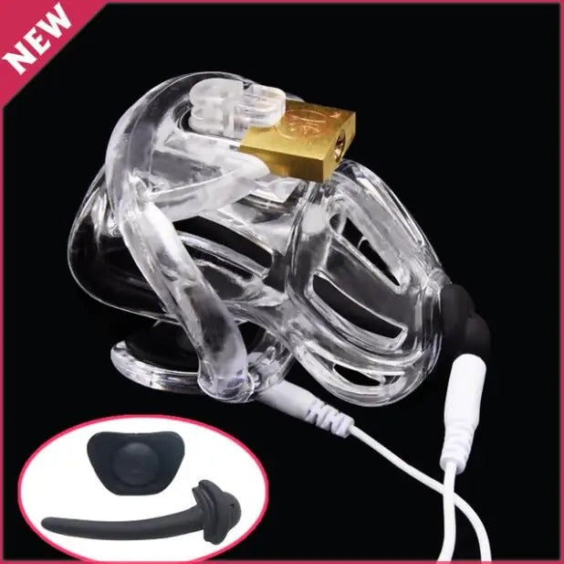 Electric Male Chastity Cage – Corona Design with 4 Adjustable Rings