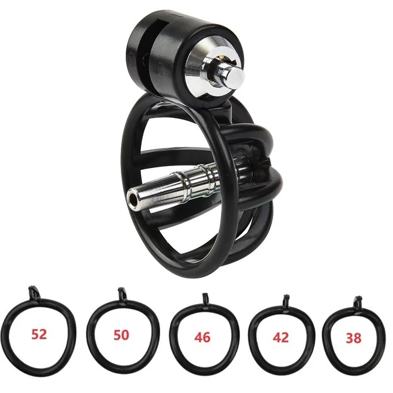 Chastity Cage Set Small Bird Chastity Cage Belt With Padlock 5 Cock Ring