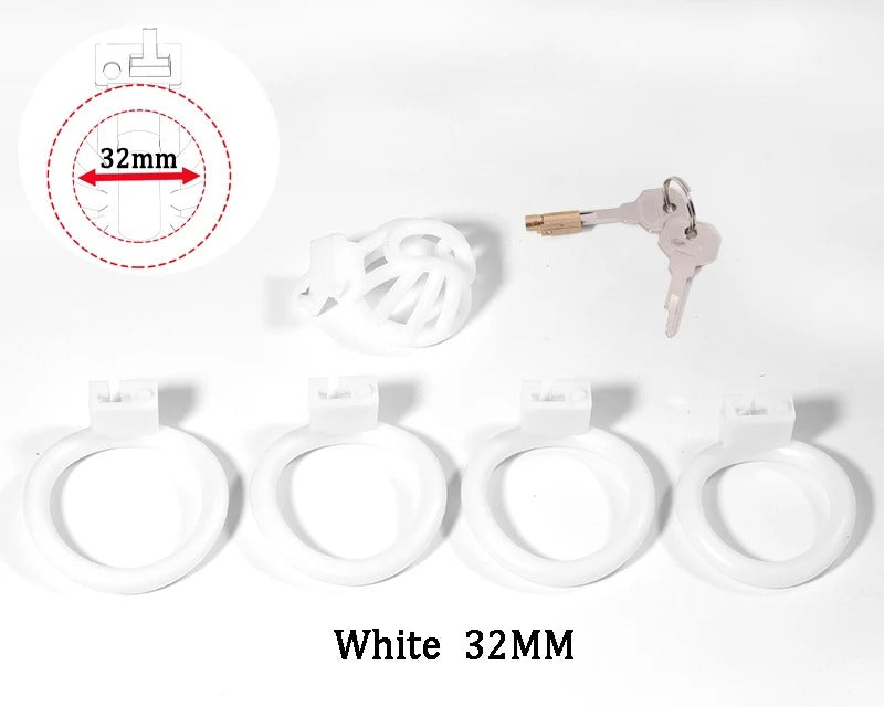 ABS Male Chastity Device – Adjustable Locking Cage with 4 Base Rings