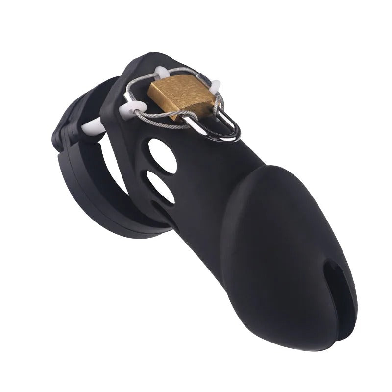 Upgraded Silicone Male Chastity Cage with 5 Rings | BDSM Urethral Device for Men