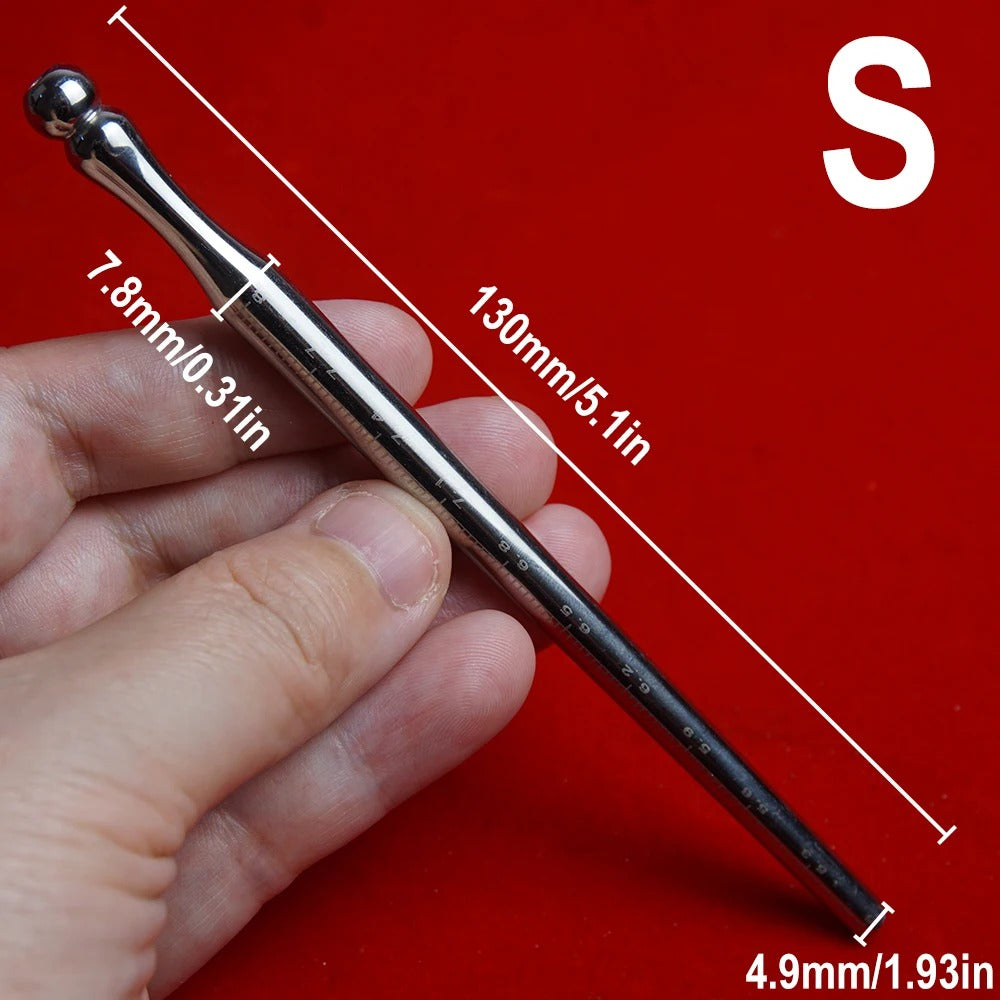 Stainless Steel Hollow Urethral Dilator – Precision Penis Plug with Measurement Markings