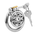 Stainless Steel Male Chastity Device – Adjustable Spiked Belt with Locking Cage