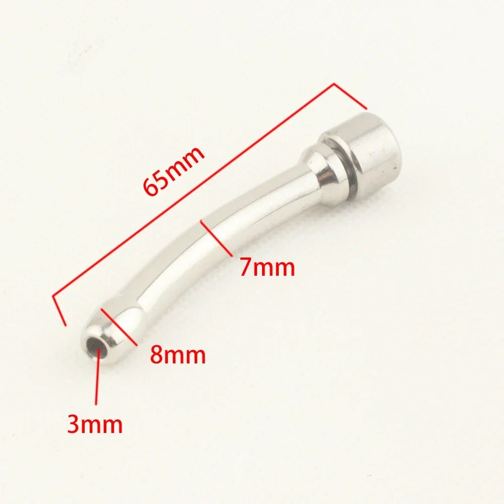 Stainless Steel Universal Accessory for Male Chastity Devices – Urethral Tube Attachment