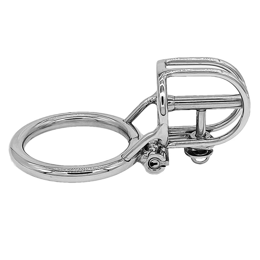 Metal PA Male Chastity Cage – Stainless Steel Locking Device with Fixed Urethral Catheter