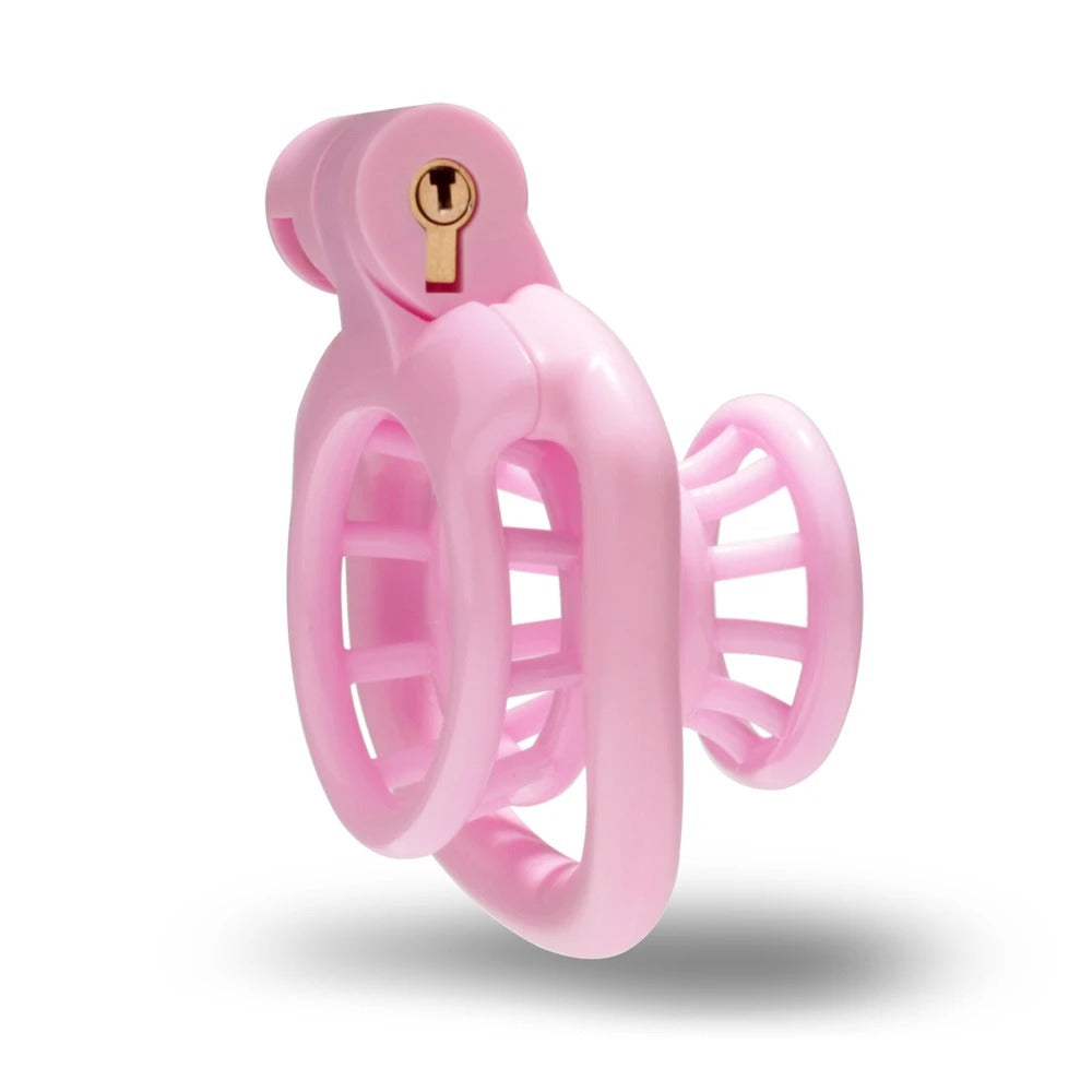 Mini Male ABS Chastity Device – Secure Locking Cage with 4 Base Rings