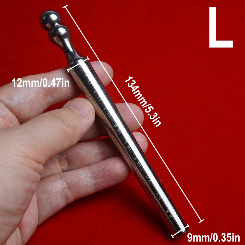 Stainless Steel Hollow Urethral Dilator – Precision Penis Plug with Measurement Markings