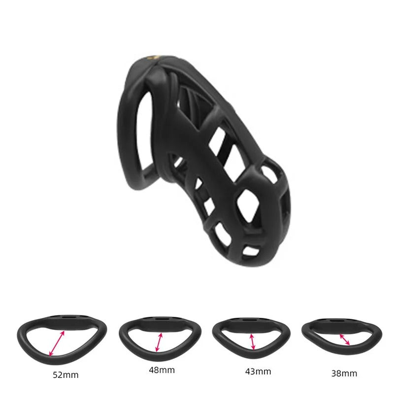 3D Invisible Chastity Cage with 4 Arc Rings – Discreet Locking Device for Men