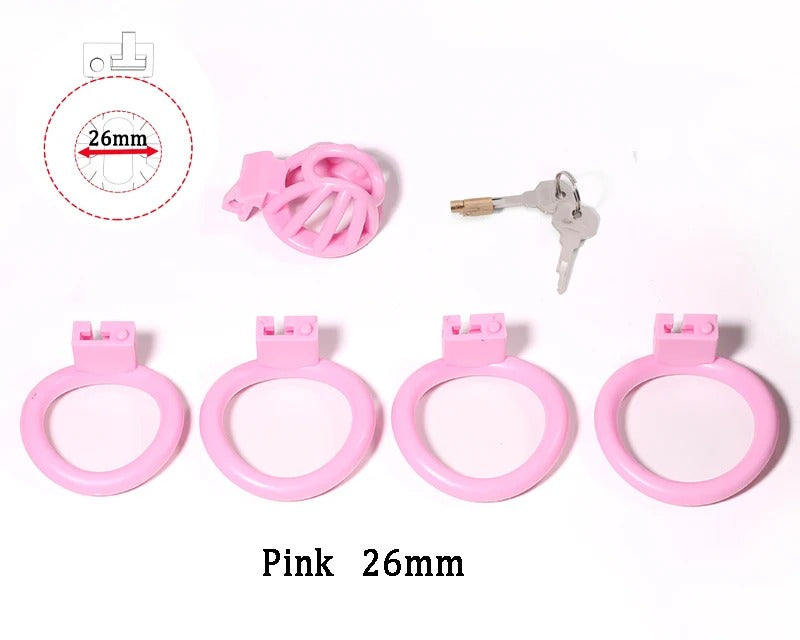 ABS Male Chastity Device – Adjustable Locking Cage with 4 Base Rings