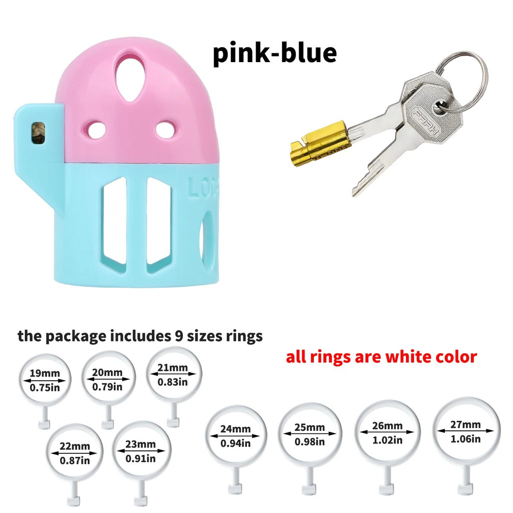 ABS Male Chastity Cage – Lightweight Breathable Hollow Design, Ergonomic Fit (Mixed Colors)