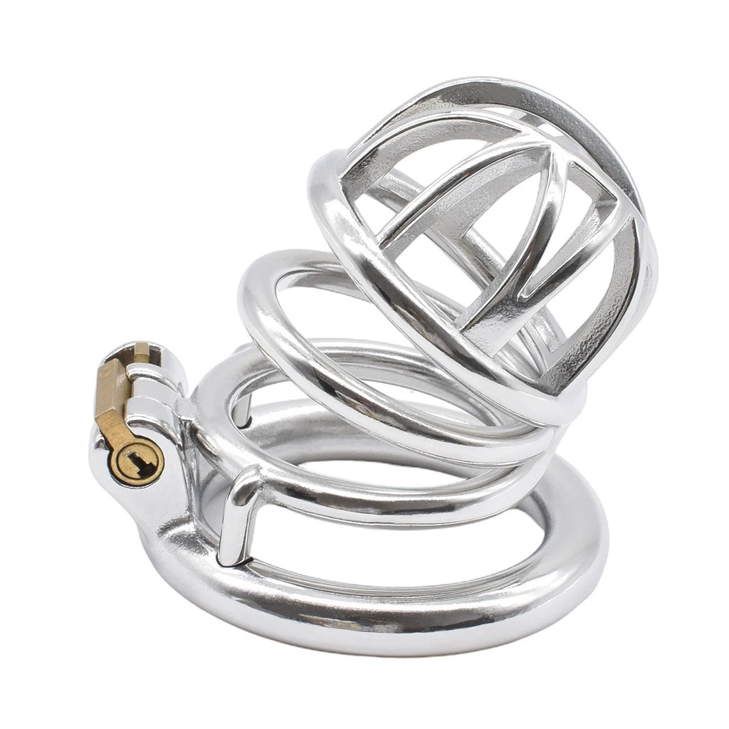 304 Stainless Steel Male Chastity Cage with Urethral Lock – Secure Metal Device for Men