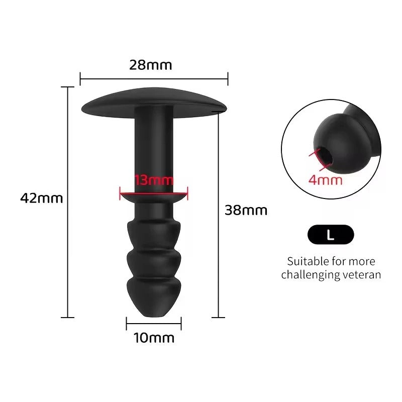 Ribbed Silicone Urethral Plug – Hollow Flexible Sounding Dilator for Men