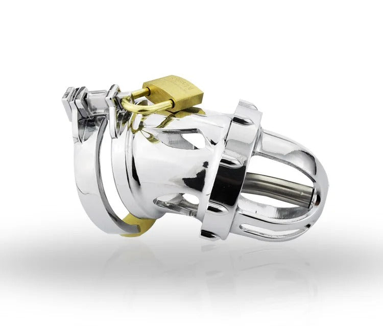 Male Chastity Device with Urethral Catheter and Locking Ring