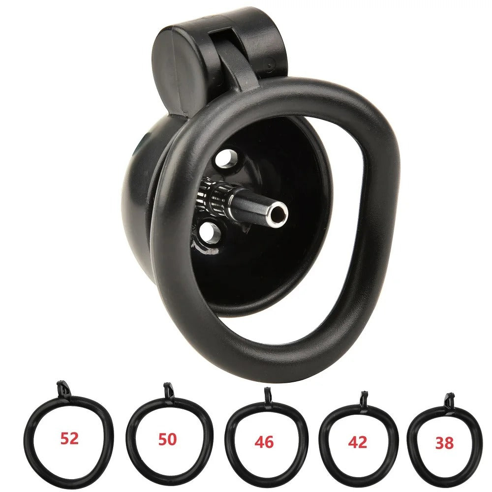 Small Bird Male Chastity Cage Set – Secure Lock with 5 Interchangeable Rings