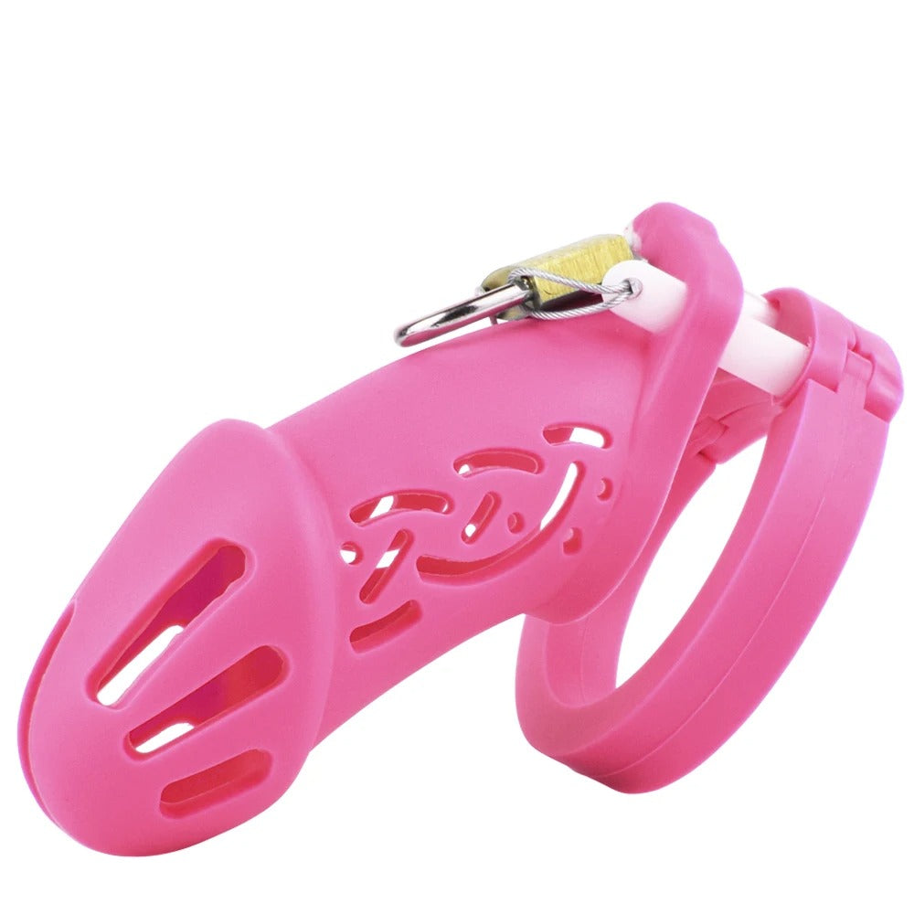 Silicone Male Chastity Cage – Lightweight CB Lock with 5 Rings I Available in 6 Colors