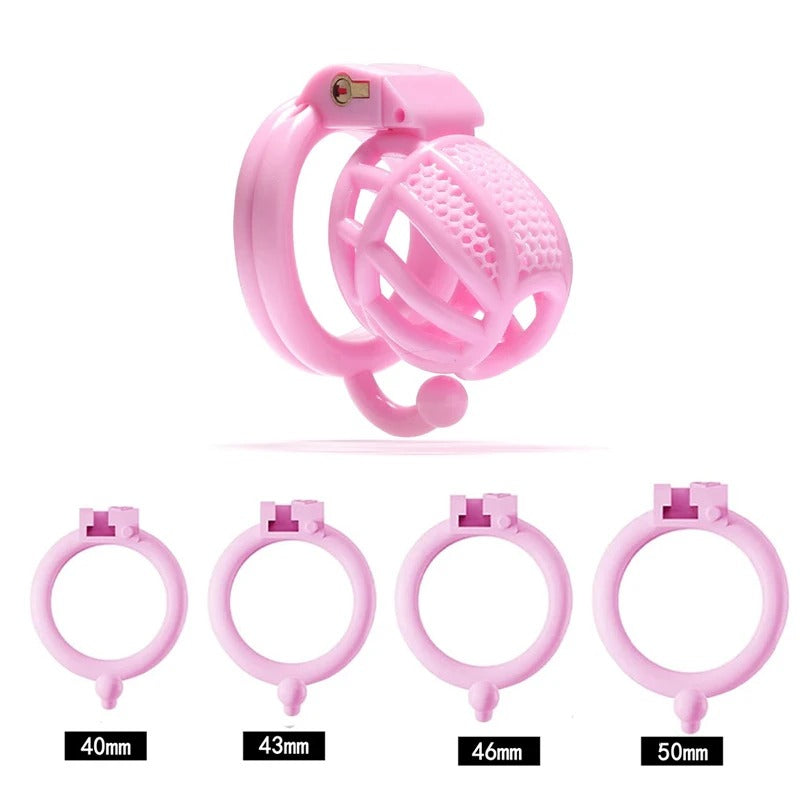 Male Chastity Cage with Hook – Secure Lock Device with 4 Adjustable Rings