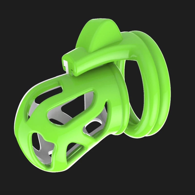 Adjustable male chastity cage with four rings and secure lock