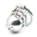 Stainless Steel Male Dual Use PA Chastity Device with Locking Ring