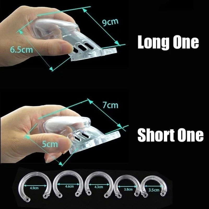 Plastic chastity cage with secure lock system