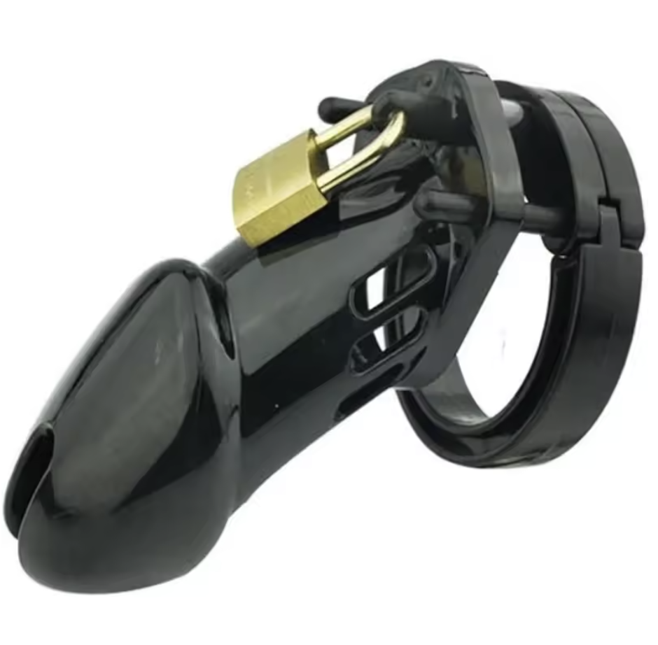 Plastic chastity cage size chart with measurements
