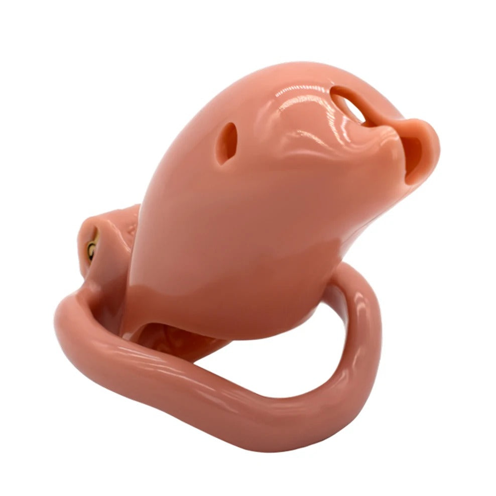 Plastic chastity cage for men with four different ring sizes