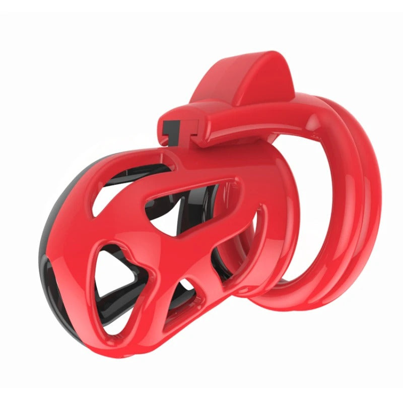 Plastic male chastity cage with contrast style and discreet packaging