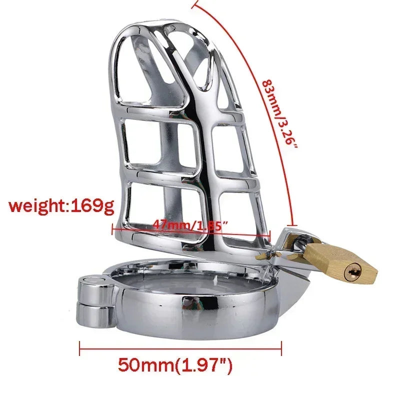 Premium alloy metal male locking ring with discreet cage design