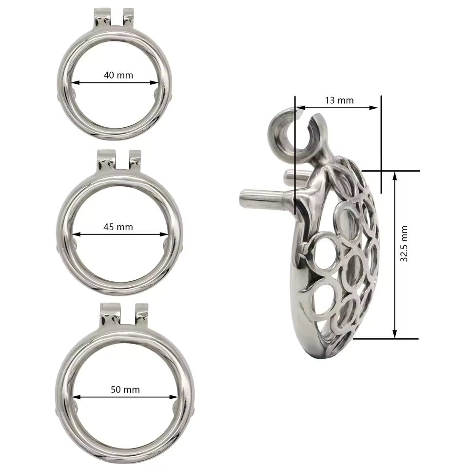 Premium polished stainless steel male band with secure fit