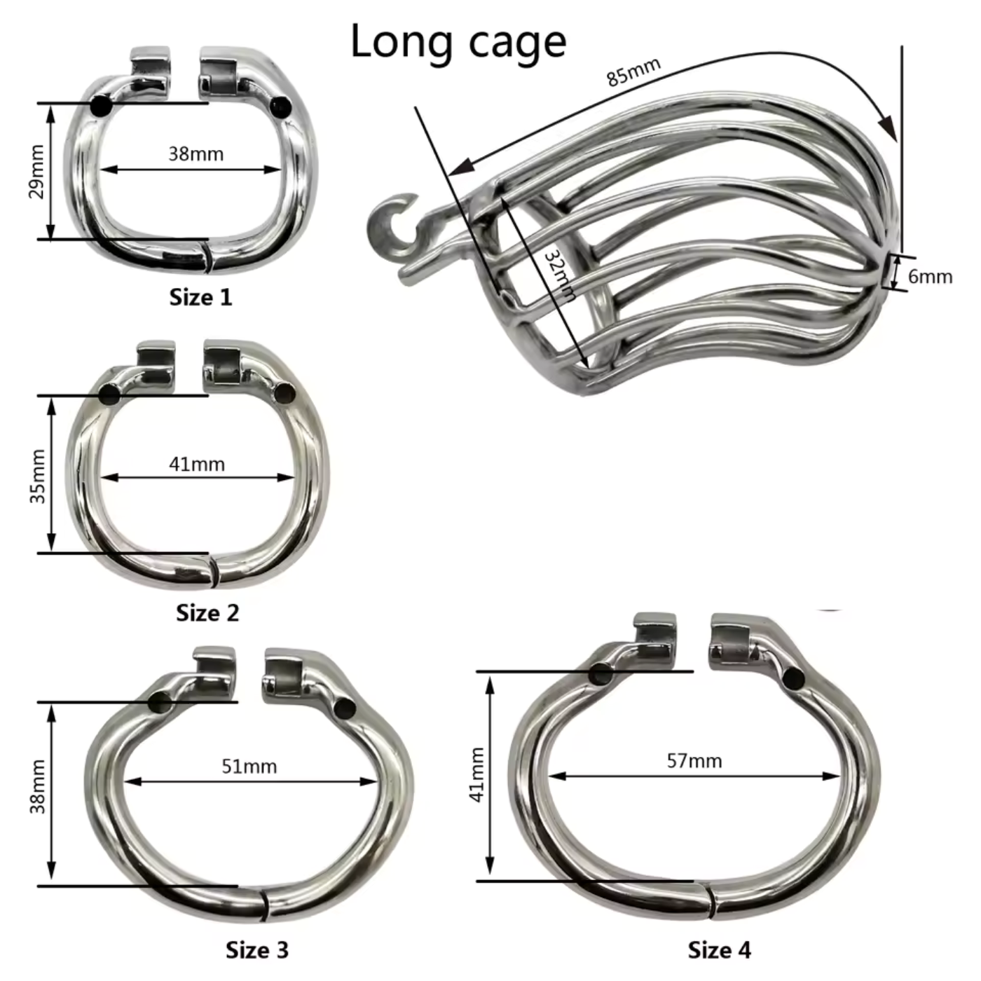 Polished stainless steel security ring with optional removable catheter attachment