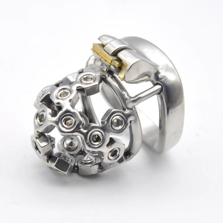 Stainless Steel Male Chastity Device with Lock and Rings