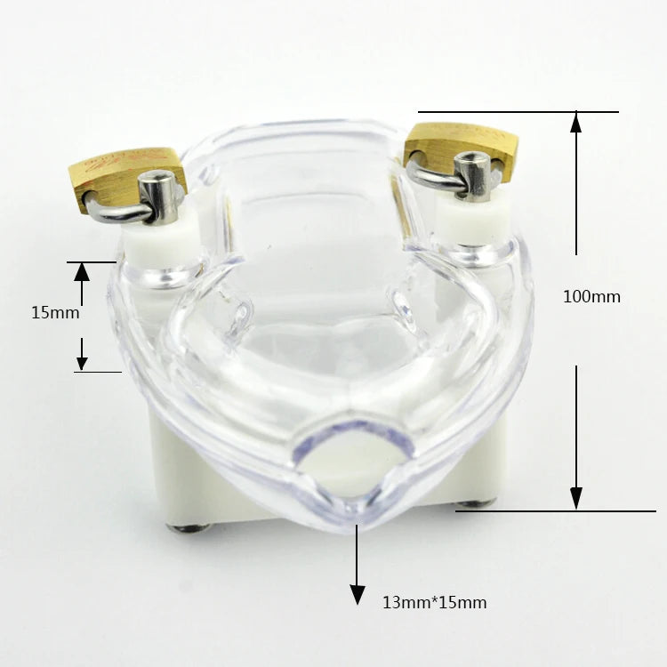 Secure male chastity cage with two padlocks and key included