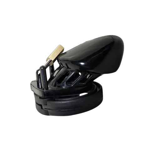 Front view of silicone chastity device