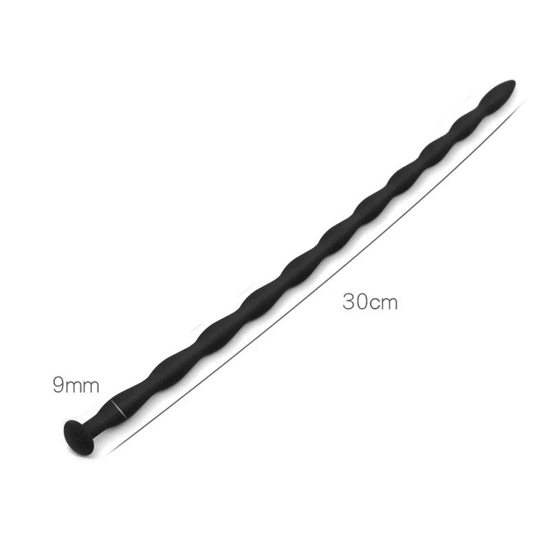 Thick penile sounding rod with a 9mm diameter and 30cm length for deep urethral play